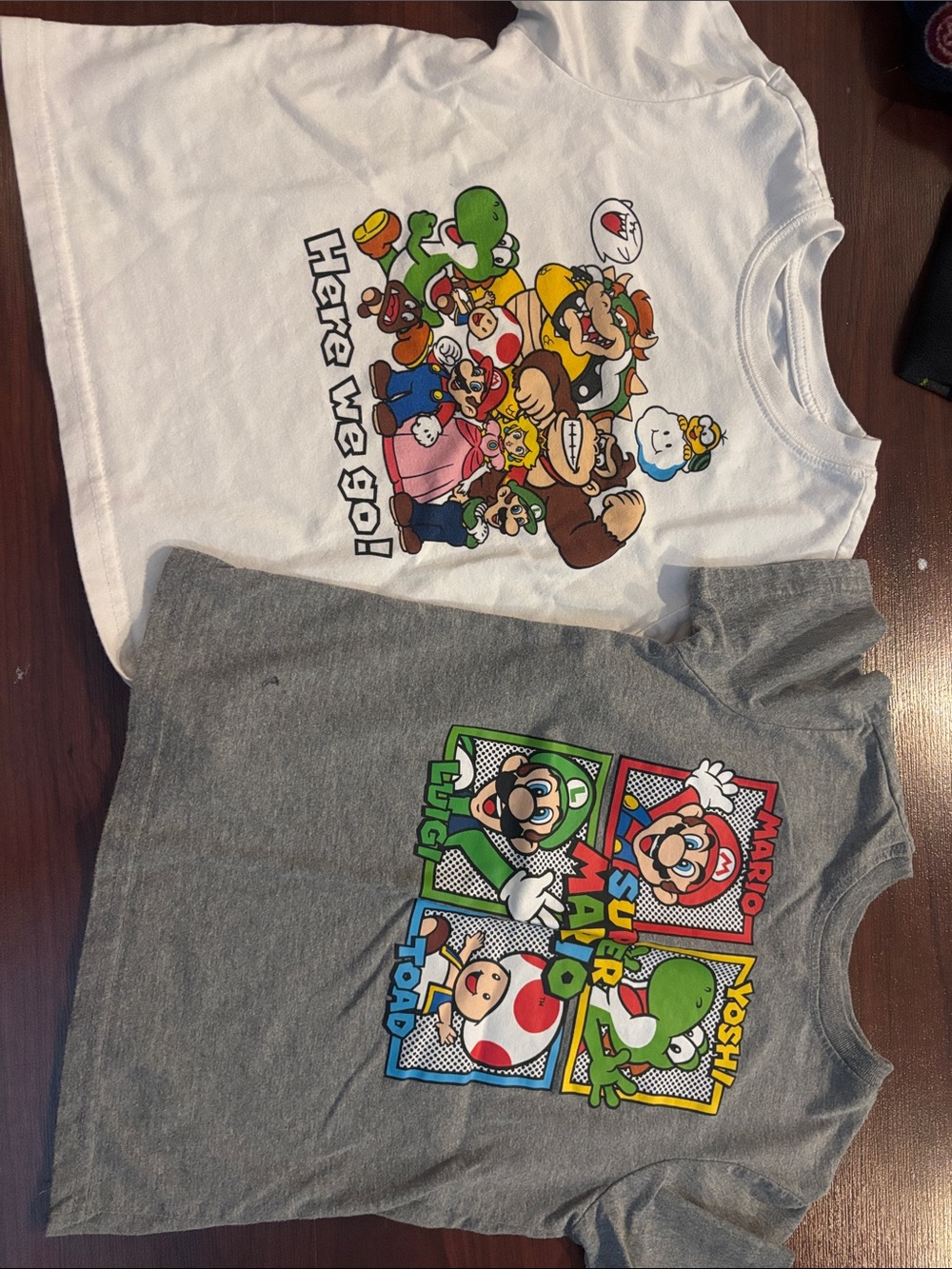 Nintendo Super Mario Kids Short Sleeve Graphic Tee - White & Gray